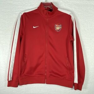 Arsenal FC Jacket Mens Large Red Premier League Soccer Track Full Zip Nike